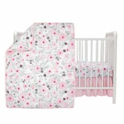 Coupon 🧨 Bedtime Originals Blossom Pink Watercolor Floral 3-Piece Baby Crib Bedding Set ⌛