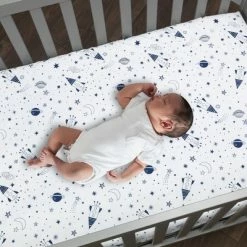 Cheapest 😀 Lambs & Ivy Sky Rocket 5-Piece Blue Galaxy/Space Nursery Baby Crib Bedding Set 🎁 -Bedding Sets & Collections Sales Shop unnamed file 15316