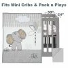 New 😀 Lambs & Ivy Jungle Safari Elephant 3-Piece Mini Crib Bedding Set - Gray/White 👏