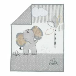 New 😀 Lambs & Ivy Jungle Safari Elephant 3-Piece Mini Crib Bedding Set - Gray/White 👏 -Bedding Sets & Collections Sales Shop unnamed file 15370