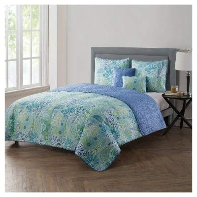 Cheapest β Blue Reversible Harmony Quilt Set (Queen) - VCNY 𧨠2 Cheapest β Blue Reversible Harmony Quilt Set (Queen) - VCNY 𧨠- Image 2