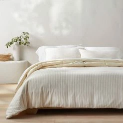 Promo 💯 Heavyweight Linen Blend Stripe Comforter & Sham Set - Casaluna™ Natural 🔥