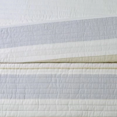 Coupon ⌛ Cottage Classics Spa Stripe Quilt Set Blue/tan ⌛ 3 Coupon ⌛ Cottage Classics Spa Stripe Quilt Set Blue/tan ⌛ - Image 3