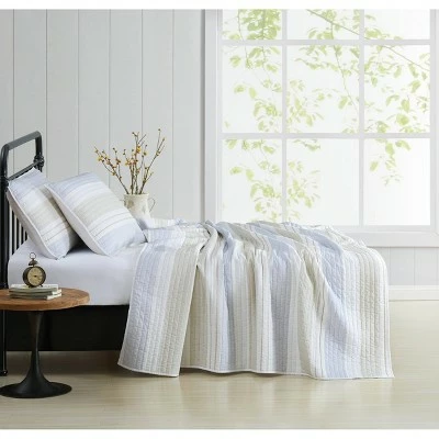 Coupon ⌛ Cottage Classics Spa Stripe Quilt Set Blue/tan ⌛ 4 Coupon ⌛ Cottage Classics Spa Stripe Quilt Set Blue/tan ⌛ - Image 4