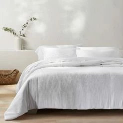 Coupon π Textured Chambray Cotton Comforter & Sham Set - Casalunaβ’ Warm Brown π