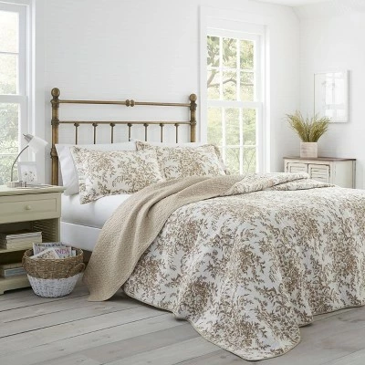 Best Sale β Bedford Reversible Quilt Set Mocha - Laura Ashley π€© 2 Best Sale β Bedford Reversible Quilt Set Mocha - Laura Ashley π€© - Image 2