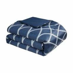 Top 10 😀 Zara Charmeuse Geo Print Comforter Bedding Set Navy 🔥