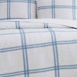 Outlet 😍 Cottage Classics Farmhouse Plaid Quilt Set Blue 👏