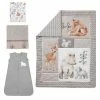 Best Sale 🎁 Lambs & Ivy Painted Forest 4-Piece Crib Bedding Set - Gray, Beige, White 🤩