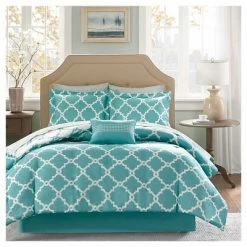 Outlet ✔️ Madison Park Becker Complete Comforter and Sheet Set Navy 👏