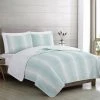 New ⭐ Great Bay Home Ombre Striped Reversible Quilt Set Full / Queen Light Blue 😍