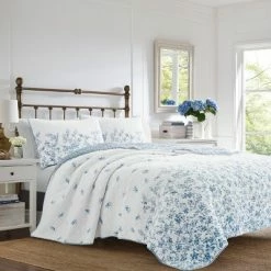 Cheapest 😍 Flora Reversible Quilt Set Blue - Laura Ashley 🤩 -Bedding Sets & Collections Sales Shop unnamed file 16031