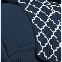 Discount ❤️ Geneva Home Fashion Avondale Manor Griffin Quilt & Sham Set Navy ⌛