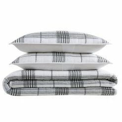 Best Sale ✔️ Cottage Classics Cottage Plaid Quilt Set White/black 🔥