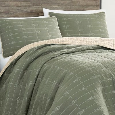 Discount ✔️ Troutdale Quilt Set - Eddie Bauer Green ✨ 1 Discount ✔️ Troutdale Quilt Set - Eddie Bauer Green ✨