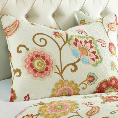 Best deal π Ashbury Spring Floral Quilt and Pillow Sham Set - Levtex Home 𧨠2 Best deal π Ashbury Spring Floral Quilt and Pillow Sham Set - Levtex Home 𧨠- Image 2
