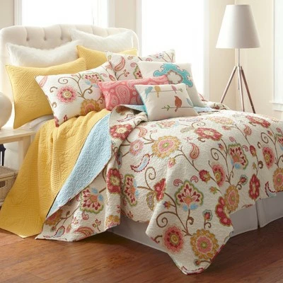 Best deal π Ashbury Spring Floral Quilt and Pillow Sham Set - Levtex Home 𧨠5 Best deal π Ashbury Spring Floral Quilt and Pillow Sham Set - Levtex Home 𧨠- Image 5