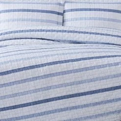 Best deal 🔥 Waffle Stripe Quilt Set Blue/White - Truly Soft 🤩