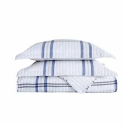 Flash Sale 😀 London Fog Kent Plaid Quilt Set White/blue ✔️