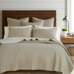 Best deal 🧨 Cross Stitch Taupe Quilt Set - Levtex Home 🌟