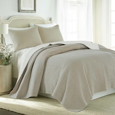 Best deal 𧨠Cross Stitch Taupe Quilt Set - Levtex Home π 4 Best deal 𧨠Cross Stitch Taupe Quilt Set - Levtex Home π - Image 4