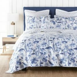 New 🔔 Linnea Blue Quilt and Pillow Sham Set - Levtex Home 🎉