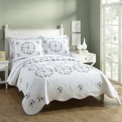 Promo ⌛ Modern Heirloom Gwen Quilt Set White/Lavender 🛒 -Bedding Sets & Collections Sales Shop unnamed file 16337
