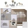 Budget ⭐ Lambs & Ivy Baby Farm Animals 5-Piece White/Taupe Baby Crib Bedding Set 🧨