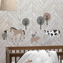 Budget ⭐ Lambs & Ivy Baby Farm Animals 5-Piece White/Taupe Baby Crib Bedding Set 🧨 -Bedding Sets & Collections Sales Shop unnamed file 16355