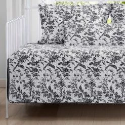 Deals 🎁 39" X 75" Amberley Daybed Quilt & Sham Bonus Set Charcoal - Laura Ashley 👏
