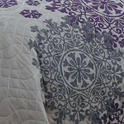 New 🎉 Geneva Home Fashion Avondale Manor Amber Quilt & Sham Set Plum 💯