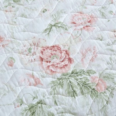 Promo ❤️ 39" X 75" Breezy Floral Daybed Quilt & Sham Bonus Set Pink - Laura Ashley ✔️ 2 Promo ❤️ 39" X 75" Breezy Floral Daybed Quilt & Sham Bonus Set Pink - Laura Ashley ✔️ - Image 2