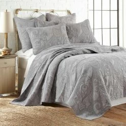 Wholesale 🤩 Perla Grey Quilt and Pillow Sham Set - Levtex Home ❤️
