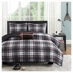 Best reviews of ⭐ Mi Zone Shawn Plaid Quilted Coverlet Set - Black 🎁
