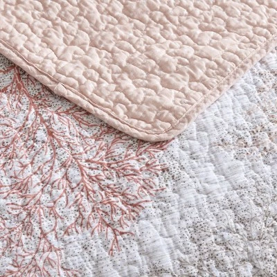 Cheap π Laura Ashley - Saltwater Quilt & Sham Set Coral Pink π― 2 Cheap π Laura Ashley - Saltwater Quilt & Sham Set Coral Pink π― - Image 2