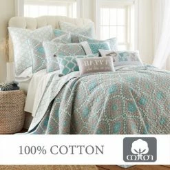 Hot Sale 👍 Gramercy Teal Quilt and Pillow Sham Set - Levtex Home 🛒 -Bedding Sets & Collections Sales Shop unnamed file 17149