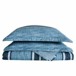 Coupon 👏 London Fog Mitchell Stripe Quilt Set Blue ✨