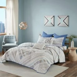 Cheapest 💯 Urban Habitat Blue Sydney Cotton Reversible Coverlet Set -7pc 🔥 -Bedding Sets & Collections Sales Shop unnamed file 17259