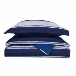 Best reviews of 👏 London Fog Watkins Stripe Quilt Set White/blue 🌟