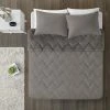 Cheapest ✨ Intelligent Design Jasper Solid Chevron Quilted Reversible to Cozy Plush Comforter Set Gray 🤩