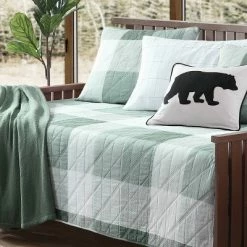 Coupon 😀 39" X 75" Boulder Plaid Daybed Quilt Bonus Set Green - Eddie Bauer 👍