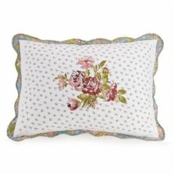 Promo ⭐ Modern Heirloom Full/Queen Loretta Quilt Set White/Blue 👍