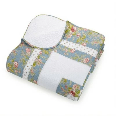 Best Sale π Modern Heirloom King Loretta Quilt Set White/Blue π 3 Best Sale π Modern Heirloom King Loretta Quilt Set White/Blue π - Image 3