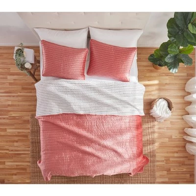 Coupon ✨ Aviva Velvet Pick Stitch Quilt Set - Refinery29 Berry ⌛ 2 Coupon ✨ Aviva Velvet Pick Stitch Quilt Set - Refinery29 Berry ⌛ - Image 2