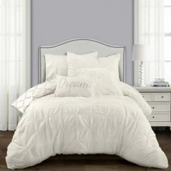 New 🎉 Lush Decor Ravello Pintuck Caroline Geo Comforter - Lush Décor Gray 🎁