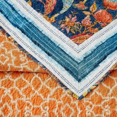 Budget π Peacock Garden Quilt & Sham Set Blue/Orange - Dena Home β¨ 7 Budget π Peacock Garden Quilt & Sham Set Blue/Orange - Dena Home β¨ - Image 7