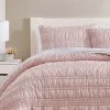 Deals 😍 Scrunch Stripe Microfiber Quilt & Sham Set - Poppy & Fritz Pink 😀