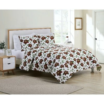 Top 10 π Kate Aurora Holiday Living 3 Piece Christmas Poinsettia Quilt Blanket Set β€οΈ 2 Top 10 π Kate Aurora Holiday Living 3 Piece Christmas Poinsettia Quilt Blanket Set β€οΈ - Image 2