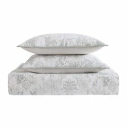 Budget ⭐ Tropical Plantation Toile Quilt Set Gray/White - Oceanfront Resort 🔔