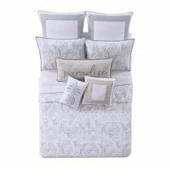 Budget ⭐ Tropical Plantation Toile Quilt Set Gray/White - Oceanfront Resort 🔔 -Bedding Sets & Collections Sales Shop unnamed file 17726